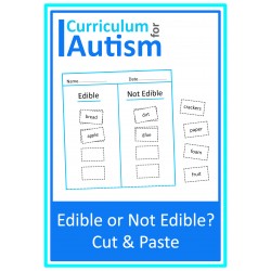 Edible or Non-Edible? Cut and Paste Safety Skills Worksheets